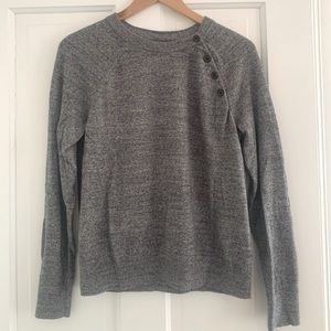 Abercrombie & Fitch grey M button shoulder sweater